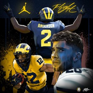 Ole Miss transfers Shea Patterson, Van Jefferson and Deontay Anderson in maize and blue. Art by Brandon Whitaker.